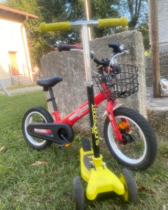 Bici 3-6 anni piu monopattino