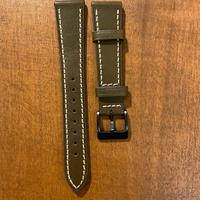 Cinturino Orologio Verde militare in pelle 20mm