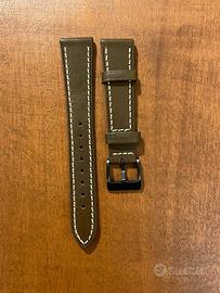 Cinturino Orologio Verde militare in pelle 20mm