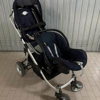 Passeggino gemellare trio