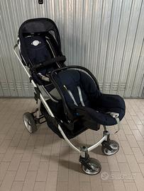 Passeggino gemellare trio