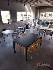 Tavolo in alluminio allungabile e 4 sedie senape