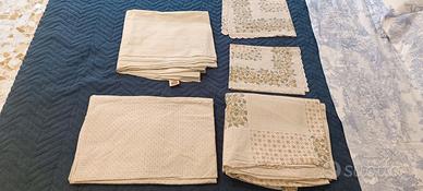 🤍🌼 Completo lenzuola matrimoniale beige con fant