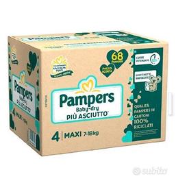 68 pannolini pampers baby dry taglia 4 nuovi