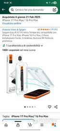Spigen Glas.tR EZ Fit Vetro iPhone 16 17 pro max
