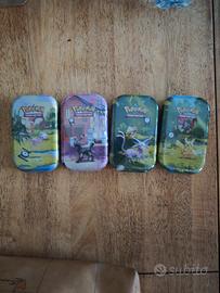 lotto 4 mini tin 30 anniversario  carte pokemon