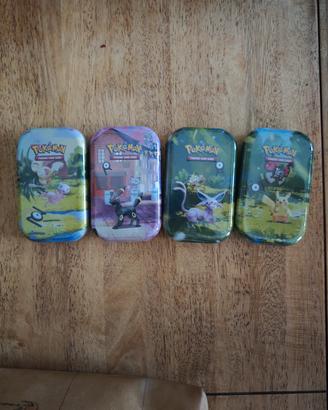 lotto 4 mini tin 30 anniversario  carte pokemon