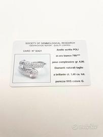 Anello oro 18KT con diamanti ct 1.40 VVS G. POLI