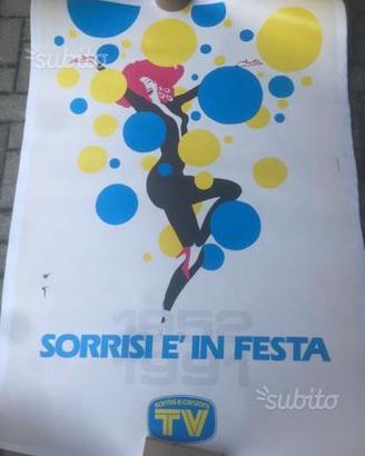 Manifesto pubblicitario telato Tv sorrisi canzoni