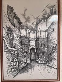 Stampa vintage Porta San Pancrazio Cagliari