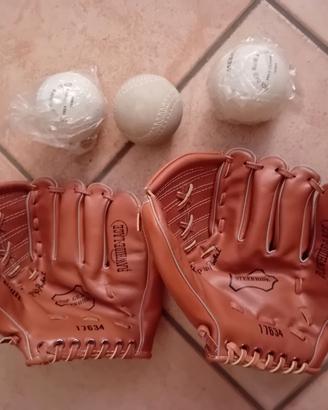 Guantoni e palle baseball