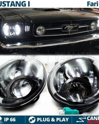 FARI LED 7'' Per FORD MUSTANG 1 2 6500K Angel Eyes