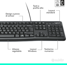 Tastiera PC USB Logitech Nera – Layout Italiano