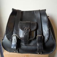 Borsa grande moto in pelle fatta a mano