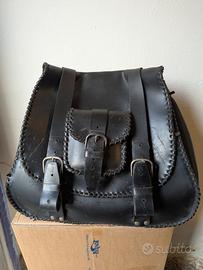 Borsa grande moto in pelle fatta a mano