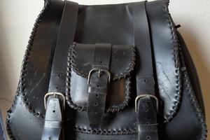 Borsa grande moto in pelle fatta a mano