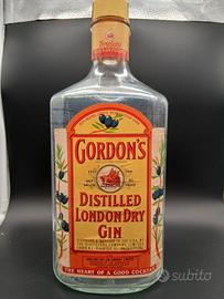Bottiglia Gordon's Gin Mezzo Gallone Anni 70 vuota