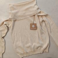 Maglioncino beige con collo a barchetta,nuovo     