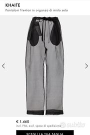 Pantaloni khaite trenton nuovi donna misto seta