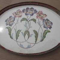 Vassoio Vintage Ceramica Metallo