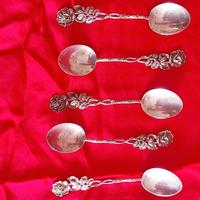 6 cucchiaini argento  800