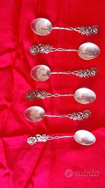 6 cucchiaini argento  800