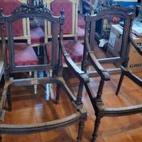 Poltrone in noce intagliato stile Neoclassico