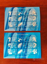 Coppia Foglietti francobolli Olimpiadi Torino 2006