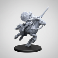 Miniatura 3D Cavaliere Donna su Cavallo D&D