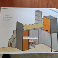 cameretta con soppalco