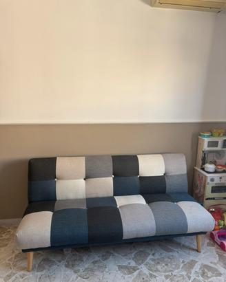 Divano 3 posti in tessuto patchwork