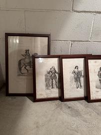 Set 9 Stampe Vintage con Cornice