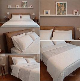 Letto Dorian Rovere Terra e pelle scamosciata
