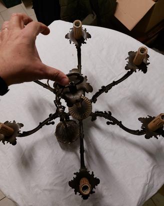 Lampadario in ottone a 6 luci 