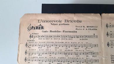 spartito musicale vintage anni 40 canto mandolino