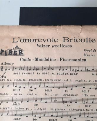 spartito musicale vintage anni 40 canto mandolino