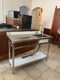 LAVANDINO VEVOR CON TAVOLO IN ACCIAIO INOX