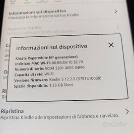 Kindle paperwhite 6 generazione