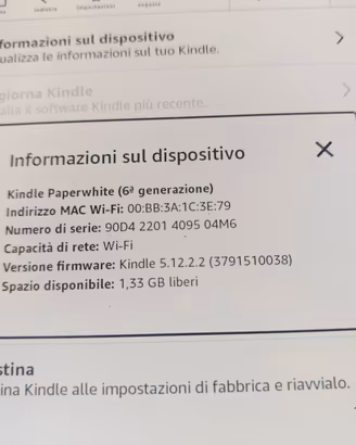 Kindle paperwhite 6 generazione