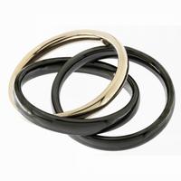 Anello oro rosa e ceramica nera