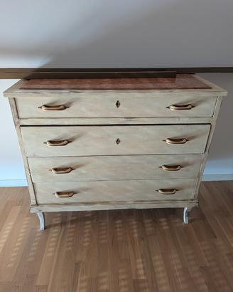 como' vintage decappato a mano con ripiano in marm