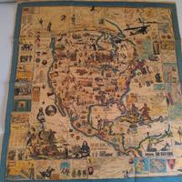 Antica mappa pittorica America Settentrionale