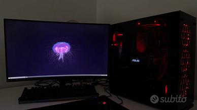 PC Gaming con Monitor e Periferiche PRONTO ALL'USO