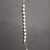 braccialetto perle bianche argento