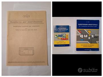 libro patente, quiz e quaderno es. degli anni '90