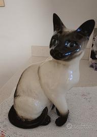 Rara Statua Gatto Siamese in Ceramica Beswick 1882