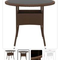 vidalxl Tavolo Giardino Ø80x75 cm Vetro Temperato