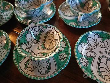 tazzina e piattino vintage ceramica di orvieto 