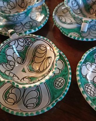 tazzina e piattino vintage ceramica di orvieto 
