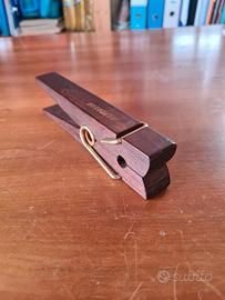 Fermacarte vintage ALITALIA in legno con molla